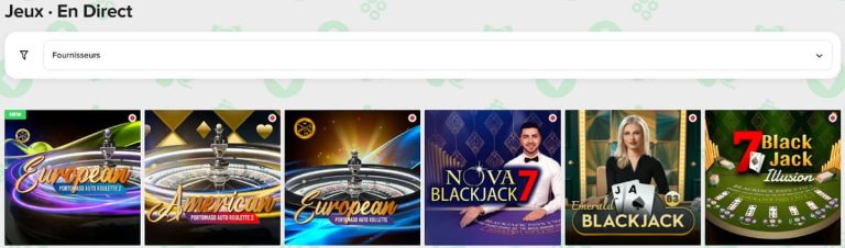 AllWins Casino jeux live